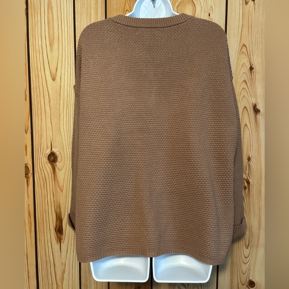 Sincerely Jules Women’s Sweater Brown Knit Crew neck Pullover size M Half Button - Picture 4 of 8